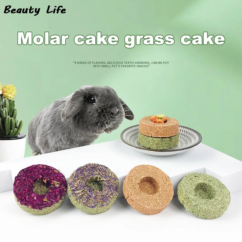 1pc Timothy Grass Cookie Molar Snacks Food Carrot Grass Cake Chew Toys For Small Animal Guinea Pig Chinchilla Rabbit Hamster
