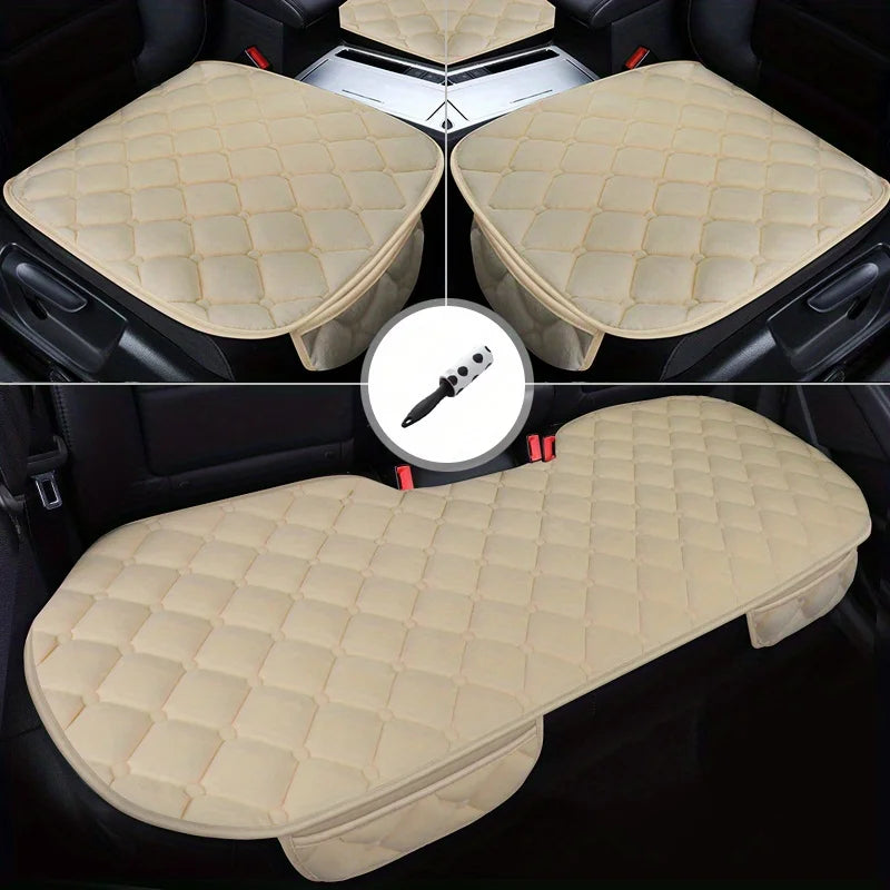3pcs/set Pet Car Seat Covers With Pet Hair Remover, Car Seat Cushion Warm Seat Cushion Pad For Dogs