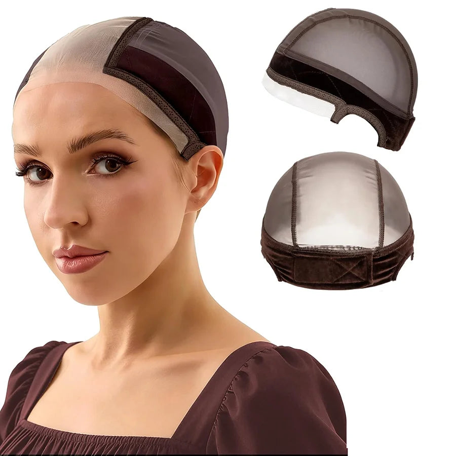 Lace Wig 9*6 Caps for Women, Wig Caps with Grip Band Glueless Wig Grip Synthetic Cap, Non-Slip Adjustable Elastic Headband