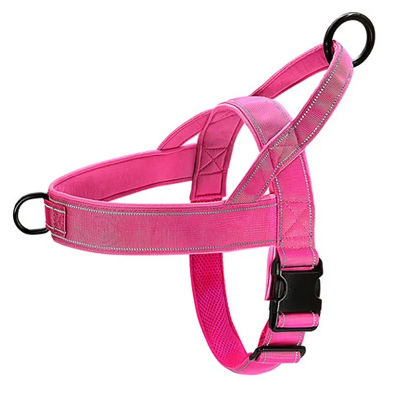Tactical Anti-Pull Dog Harness - 1000D Nylon Adjustable for Large Dogs, Outdoor Training Vest with Handle & Reflective
