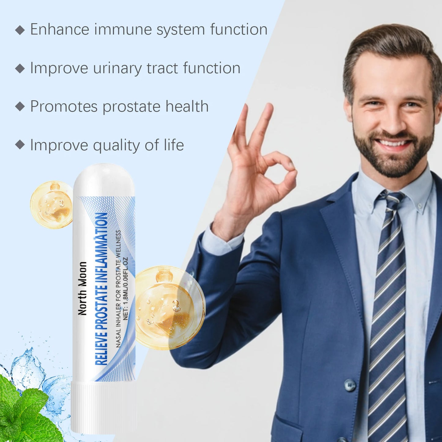Men Energy Enhancer Nasal Inhaler Promote Energizing Level Boost Endurance Refreshing Awakening Brain Soothe Fatigue Nose Stick