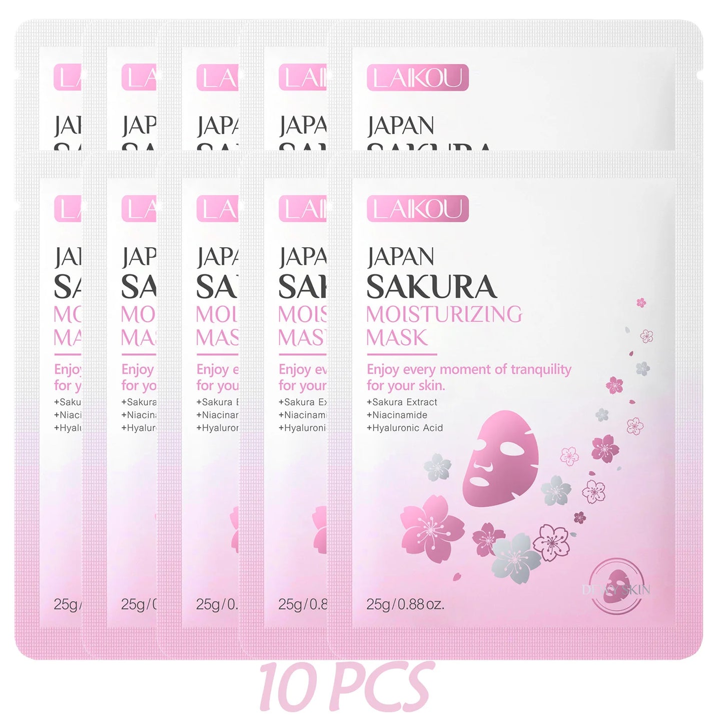 Laikou Sakura Hydrating Facial Mask Sheet Masks for Face Hydrating Shrinking Pores Moisturizing Face Masks Skin Care Cosmetics
