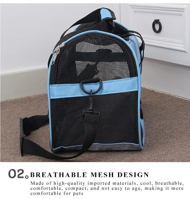 Outdoor Car Cat Travel Bag Portable Cat Carrier Dog Kitten Backpack Pet Handbag Breathable Mesh Cross Bag For Cat accessories