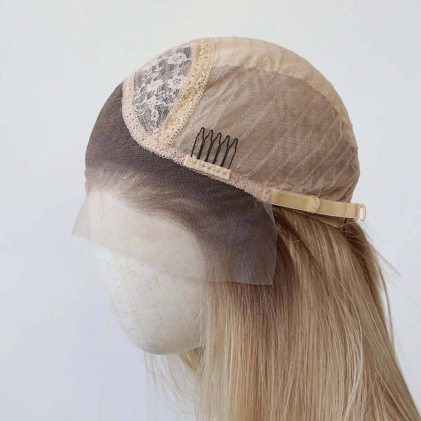 Ombre Honey Blonde Wig Synthetic Lace Front Wig Long Straight Lace Front Synthetic Wig Pre Plucked Heat Resistant Fiber Hair