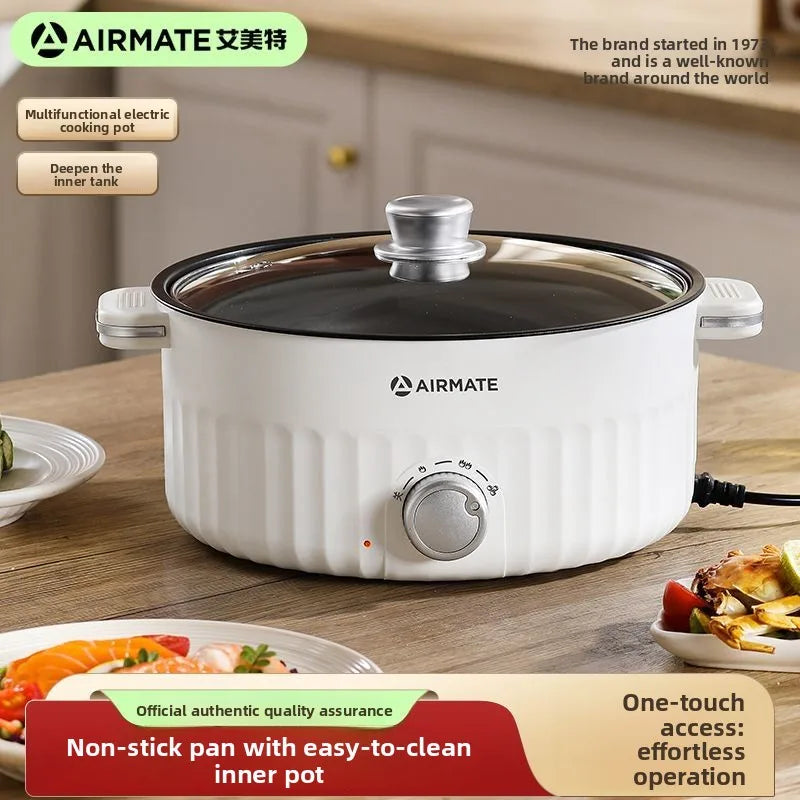 Airmate Electric Cooker Multifunctional Steaming Boiling Frying Pot for Home Dormitory Noodle Cooking Hot Pot