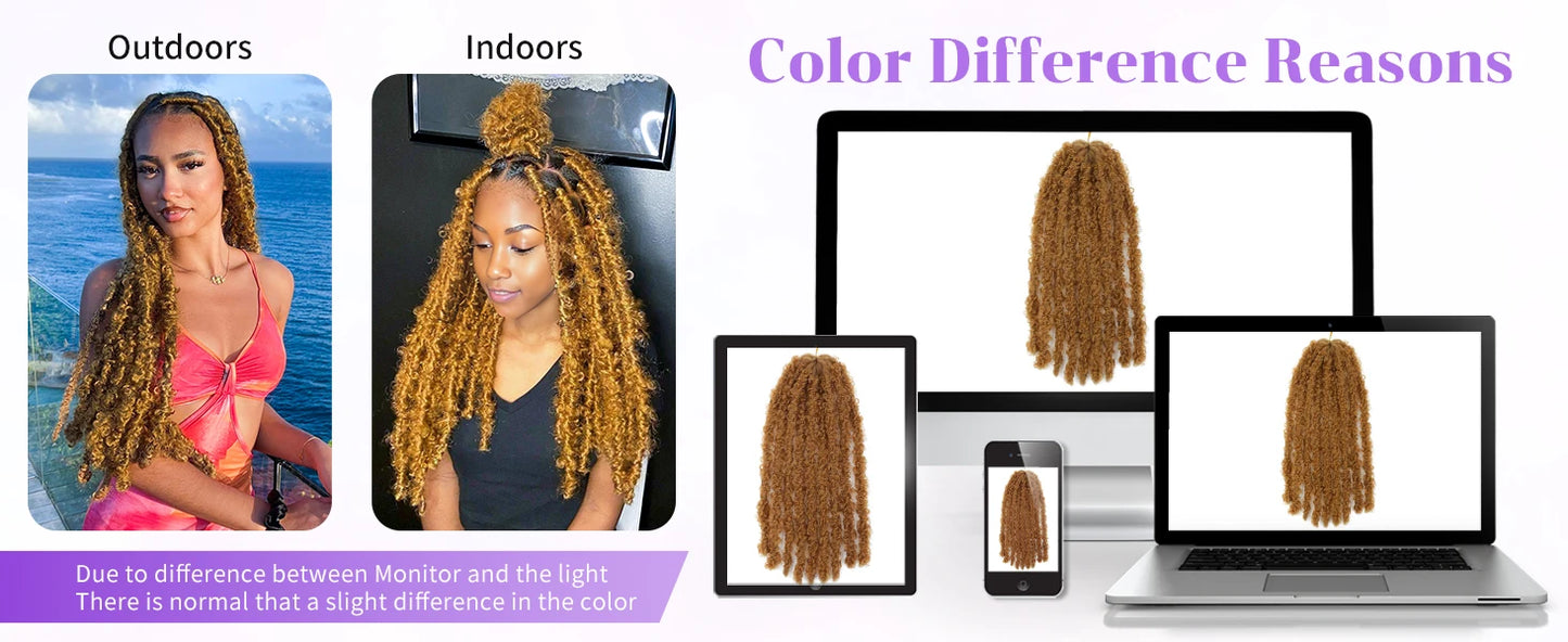 Butterfly Locs Crochet Hair 12-36 Inch Fairy Butterfly Locs Pre Looped Synthetic Distressed Faux Locs 9 Strands /Pack