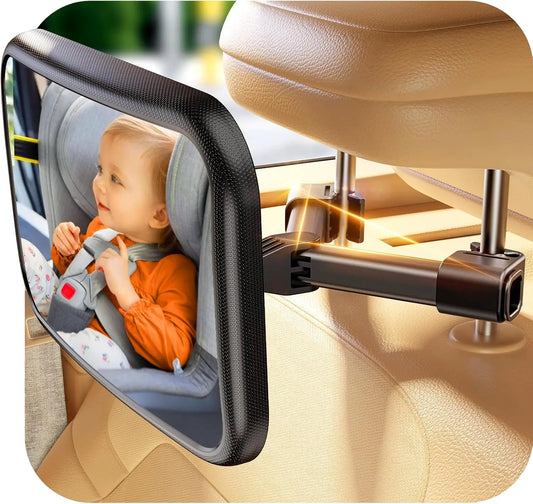 Baby car seat rearview mirror, designed with a baby hook style. Non-shaking rearview mirror for baby car seats