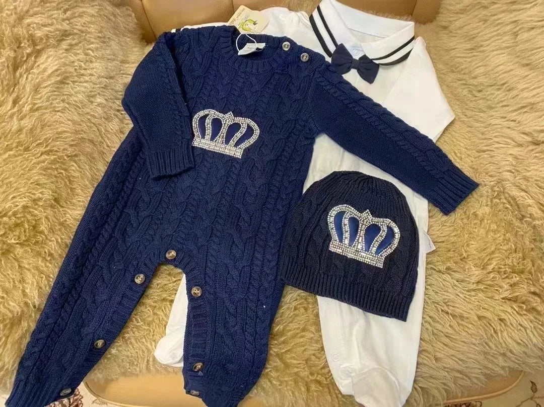 Velvet Newborn Baby Boy Outfits Blazer Vest Kids Clothing Cotton Infant Products Body Suit Shirt Pants Mittens Receiving Blanket