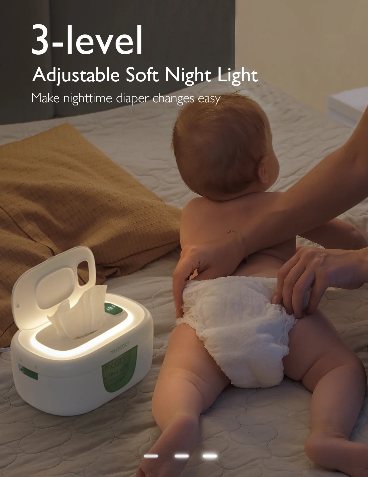 Momcozy Baby Wipe Warmer, Large Capacity, Fast and Even Heating, 4 Modes of Temperature Heating Control, with Night Light