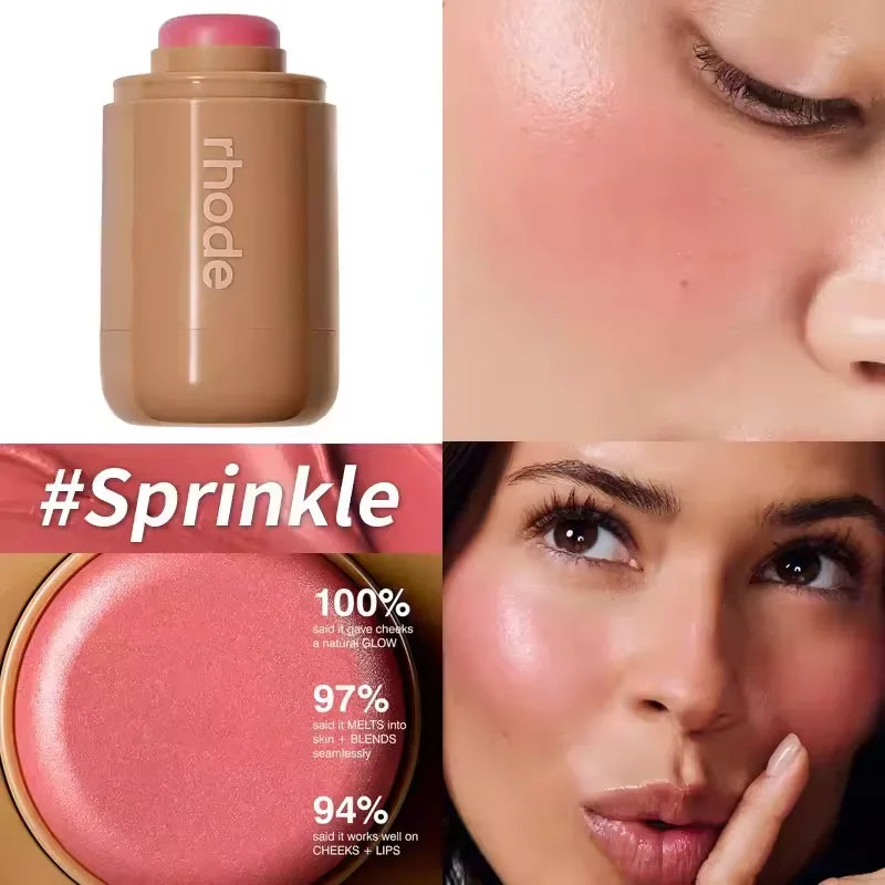 Rhode Skin Pocket Blush Stick Lip Cheek Hydrating Stick Natural Rouge Powder Blusher Cream Lipstick Cheek Teacup Candy Color