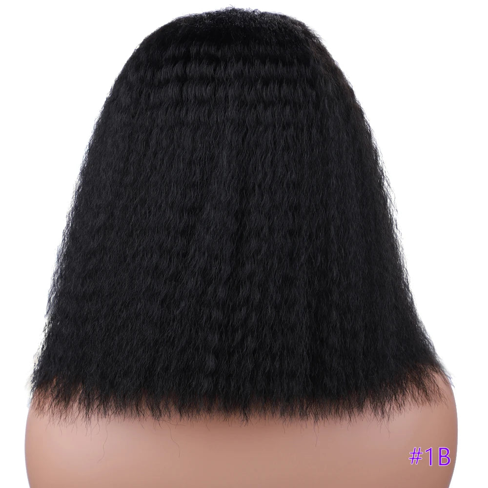 Synthetic Kinky Curly U Part Wigs Afro Kinky Synthetic Hair Wigs U Part Wigs for Women Black Kinky Curly Synthetic Puffy Hair