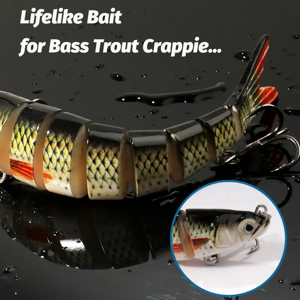 Swimbait 11g 16g 27g Joint Bait Slow Sinking Bionic Fish Swimming Pesca Bass Treble Hook Carp Fishing Tackle 8 Segment Hard Lure