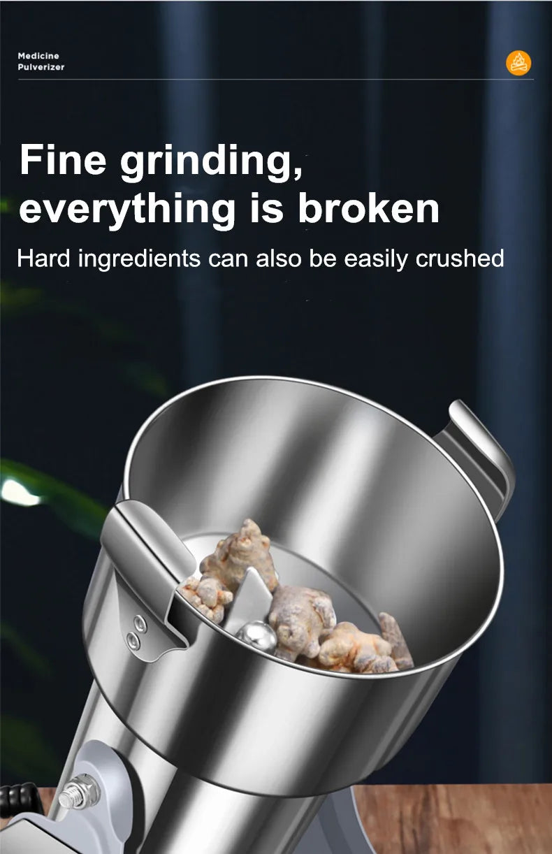 220V 1000g/2000g Grains Spices Herbal Cereals Coffee Dry Food Grinder Mill Grinding Machine Gristmill Home Flour Powder Crusher