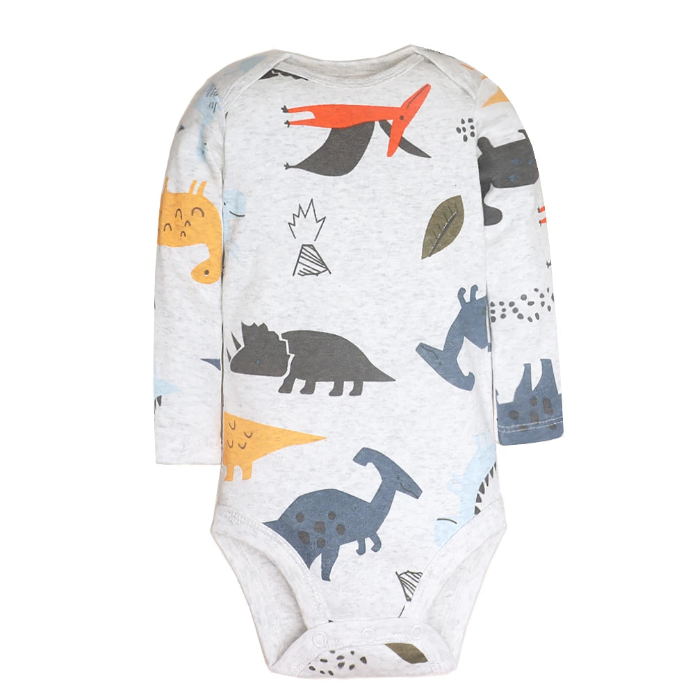 5Pcs/Lot Baby Bodysuits Long Sleeves Newborn Baby Clothes 100% Cotton Cartoon Baby Clothing Infant Baby Boy Girl Clothes