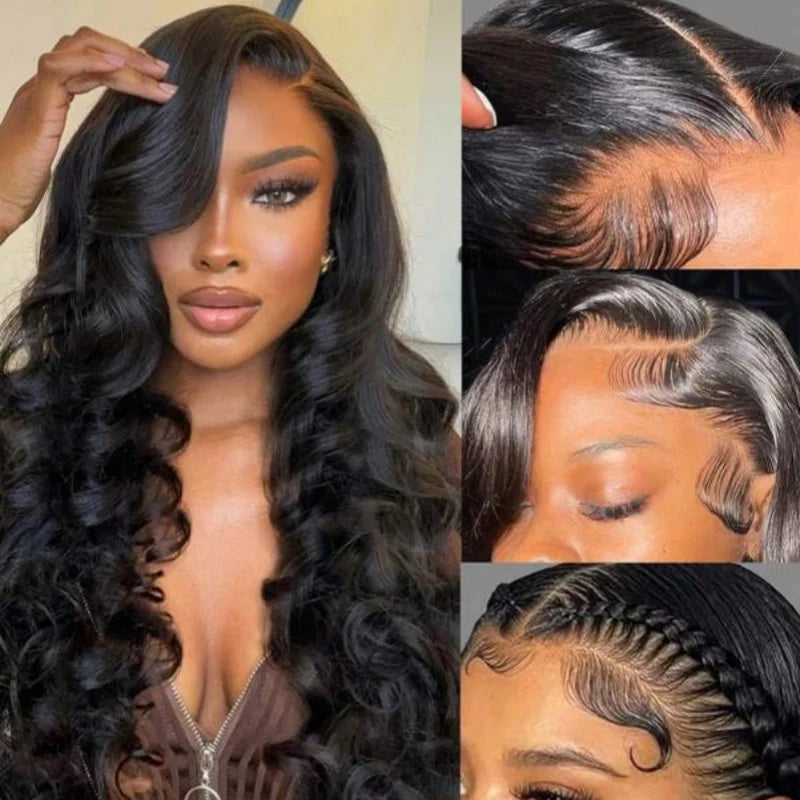250% Density 42 Inch 13x4 Body Wave Lace Frontal Wigs Human Hair Pre Plucked 13x4 Frontal Wigs Human Hair HD Lace Body Wave Wigs