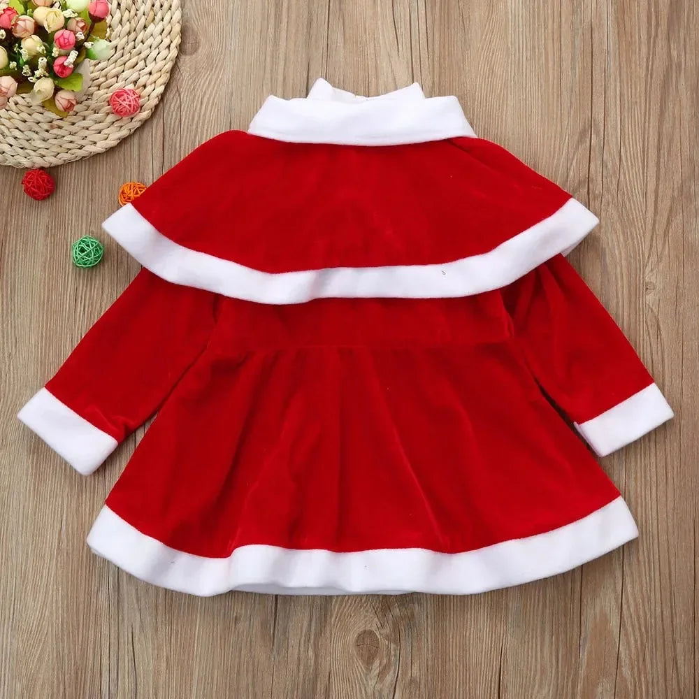 Children's Christmas Costumes Costume Set for Santa Girls, Classic Red Fashion Costumes, Baby  Dress