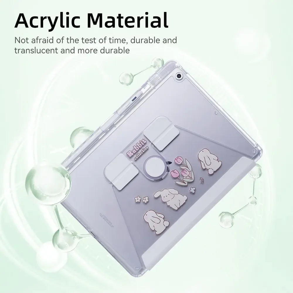 For iPad 2024 Air 6 11 iPad Pro 11 12.9 13 10 Gen 10.2 9th 8th 6th 5th 9.7 inch Air 4 5 10.9 Mini 7 6 Smart Transparent Case