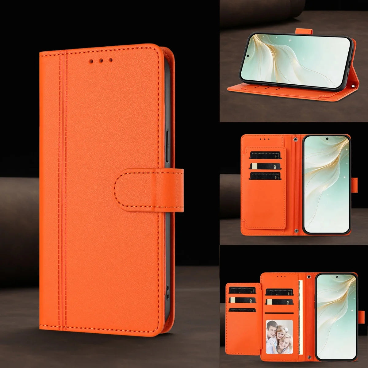 Luxury Premium Leather Wallet Case For iPhone 17 16 15 14 13 12 17 Pro Max Plus Air 17e 16e Wallet Card Slot Magnetic Flip Cover