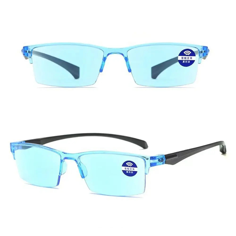 New Anti Blue Ray Reading Glasses Smart Automatic Zoom Reading Glasses Autofocus Power +1.0(100) ~ +7.0(700) Half-Rim Unisex