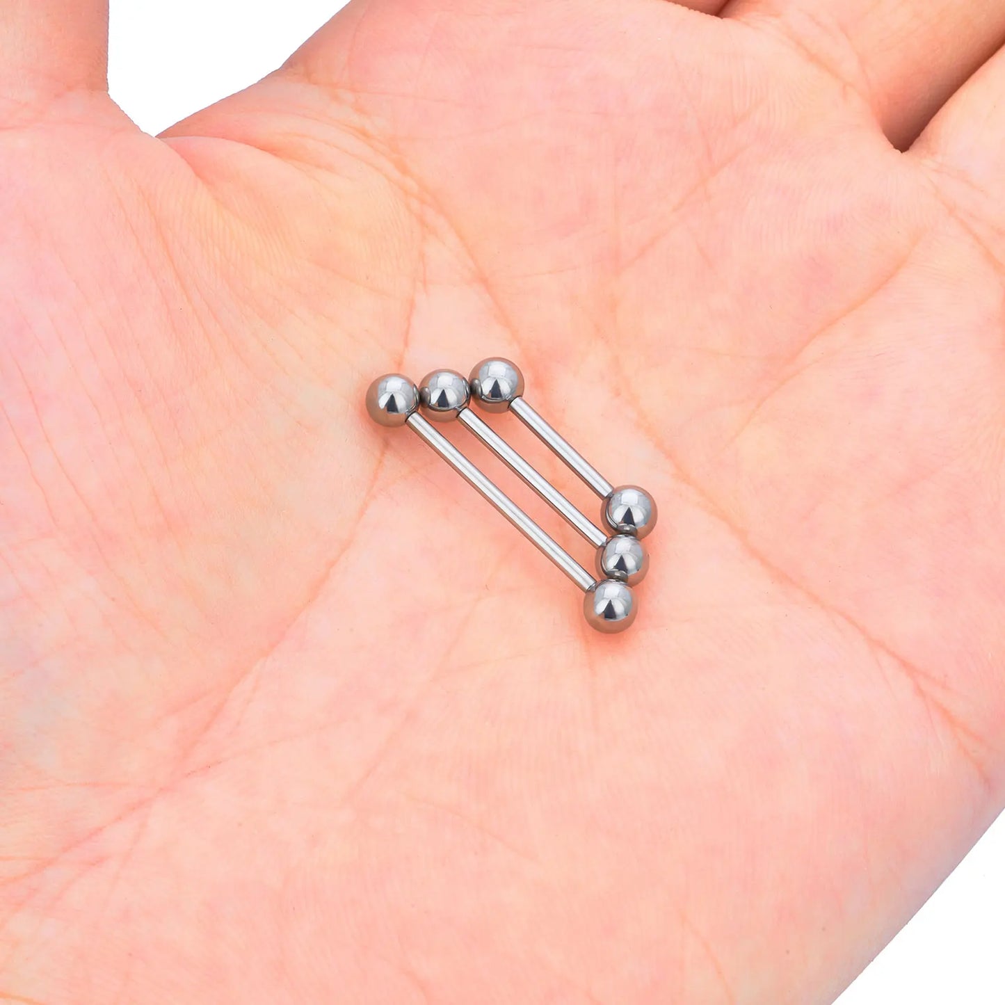 1/5/10pcs Titanium Tongue Ring Piercings External Threaded Industrial Barbell Tongue Bar Tragus Helix Ear Piercing Body Jewelry