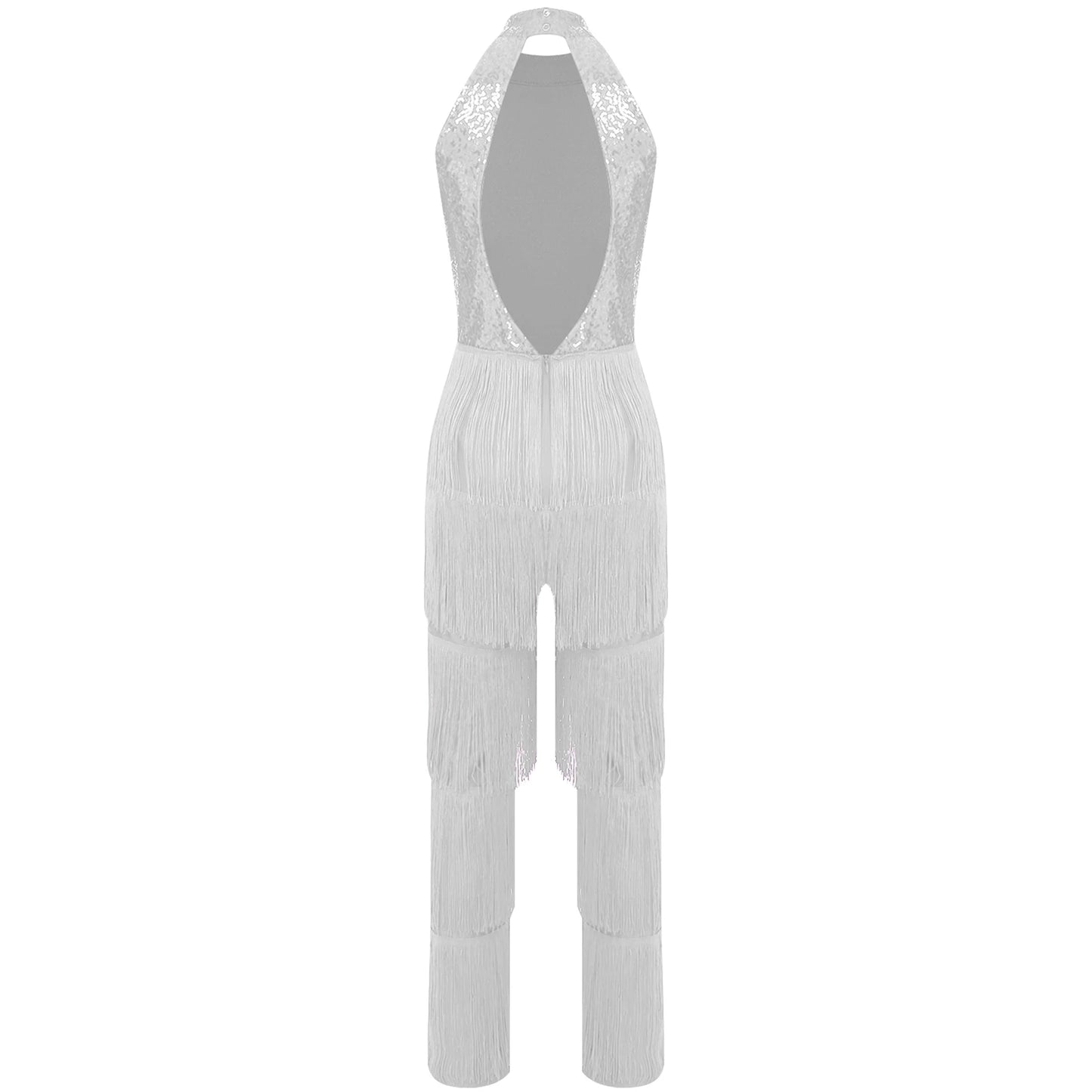 Halloween Hippie Costume womne Vintage 70s Disco Stage Performance Dancing Jumpsuit Singer Sequins Tassel Tango Cha-cha Costumes