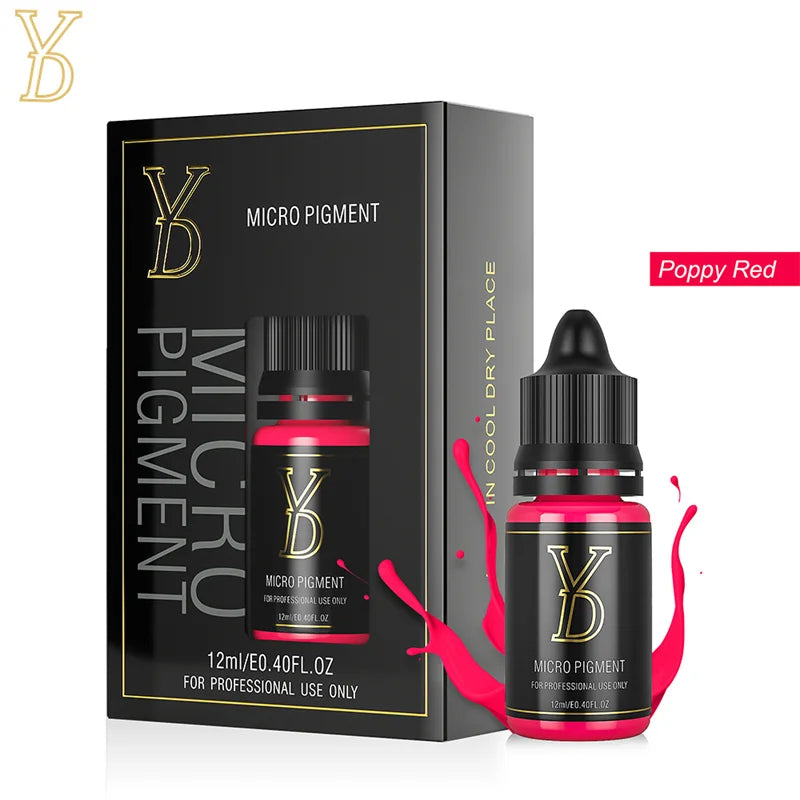 YDPMU 15 Colors Liquid Lip Pigment Tattoo Ink Professional Permanent Makeup Micropigmentation Beauty Lips Cosmetic Supply 12ML