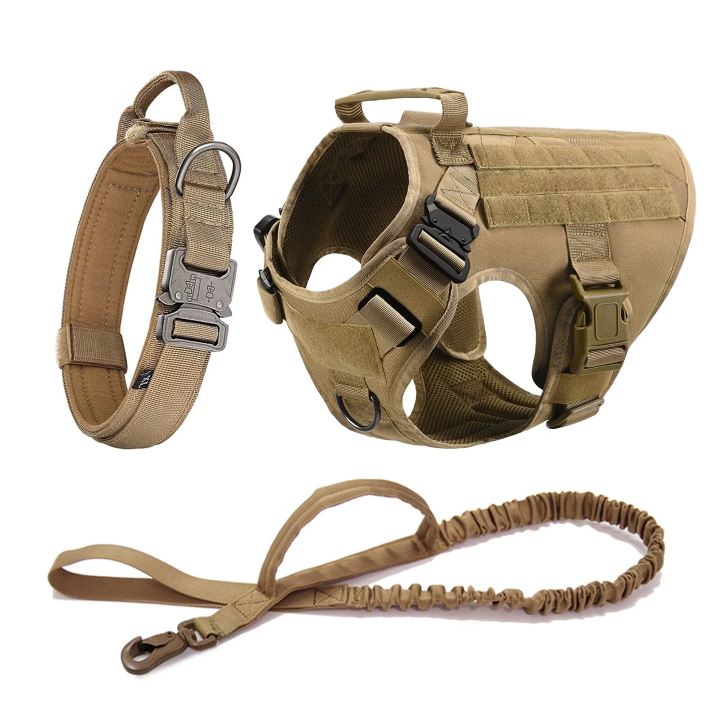 Military Dog Harness Collar Leash Molle Pouches For Medium Large Dogs Pet German Shepherd Training Walking Vest Dog Harnesses