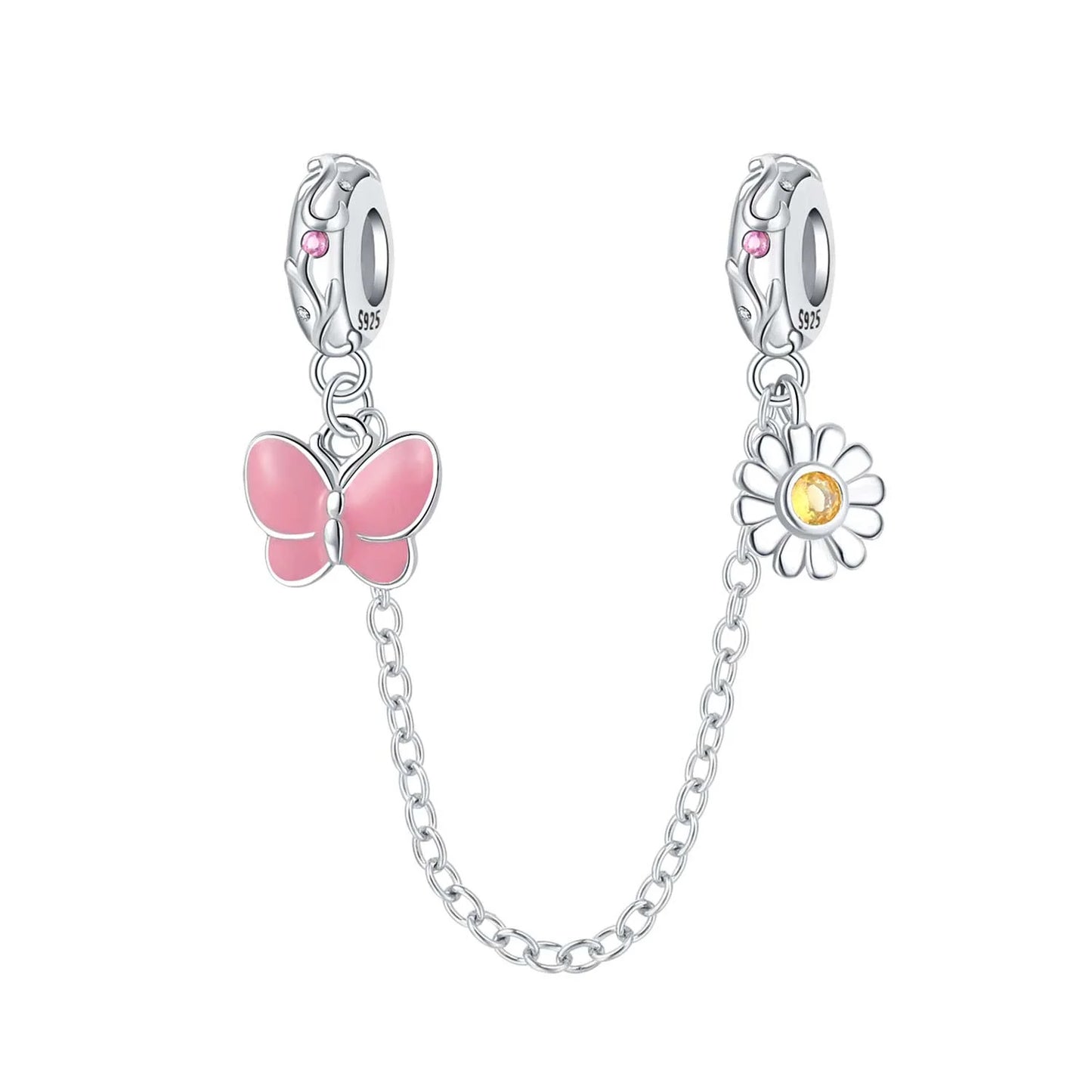 925 Sterling Silver Plated Bee Sunflower Butterfly Charm Pendant Fine Jewelry Women DIY Bracelet Necklace Birthday Party Gift