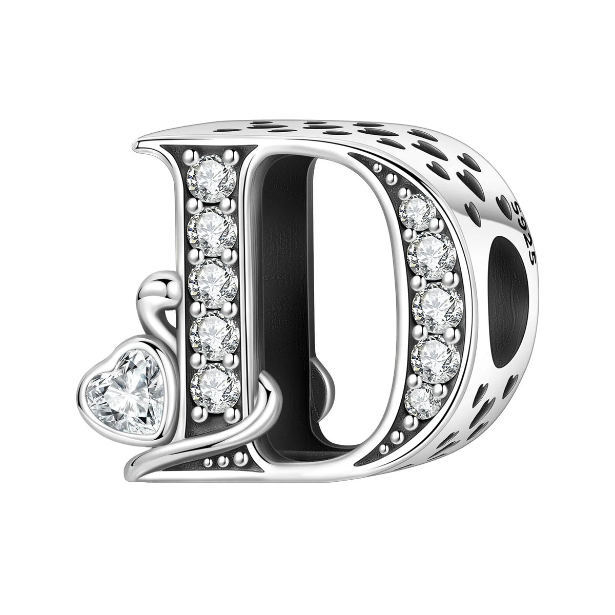 2026 New 925 Sterling Silver Zircon Scroll Grass Pattern 26 Letter Bead Charms for Women Fit DIY Bracelet Necklace Jewelry Gift