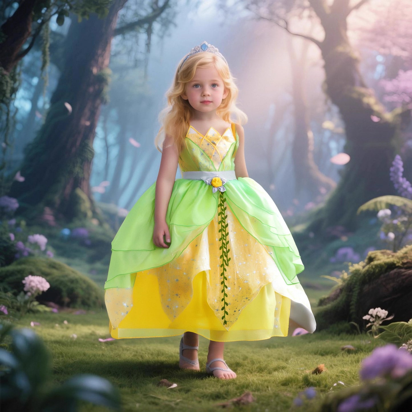 Halloween Child Cosplay Costume Toddler Girls Fancy Princess Ball Deluxe Gown 2025 Girl's Birthday Princess Tiana Dress Up