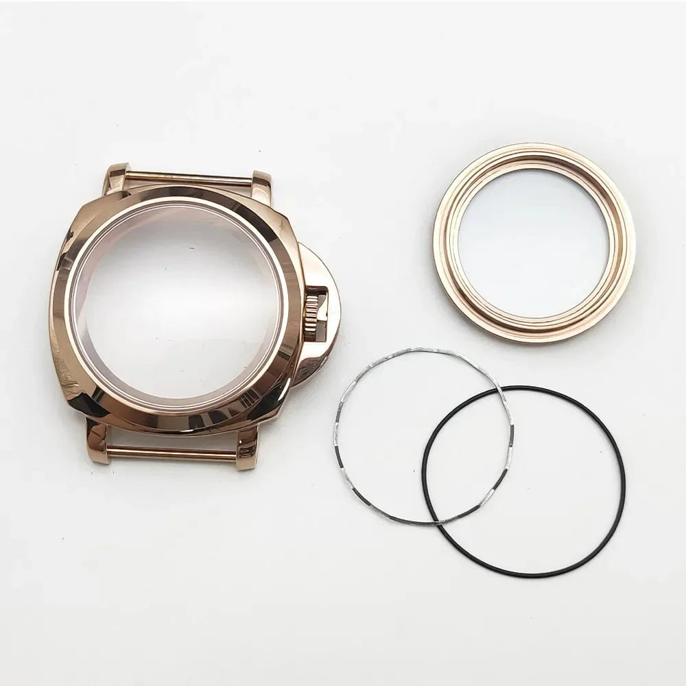 For Panerai Style 40mm Stainless Steel Watch Case with Crown Guard Bridge, Fit NH35 NH36 Movement, Watch Mod Parts