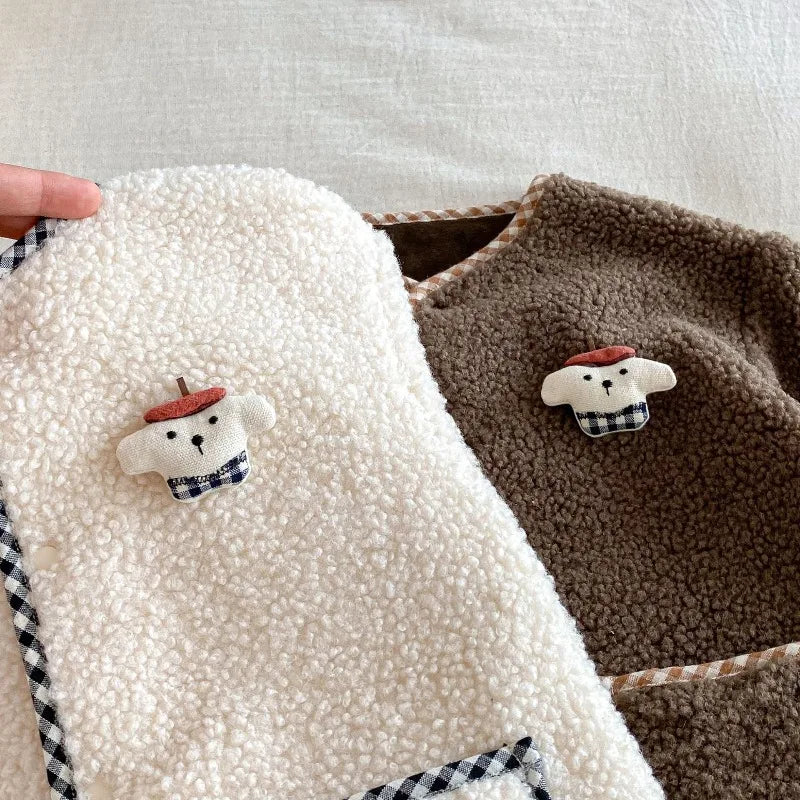 New Autumn Winter Baby Girl Boy Romper with Bunny Hat Cute Pocket Design Warm Infant Long Sleeve One-Piece Jumpsuit B5066