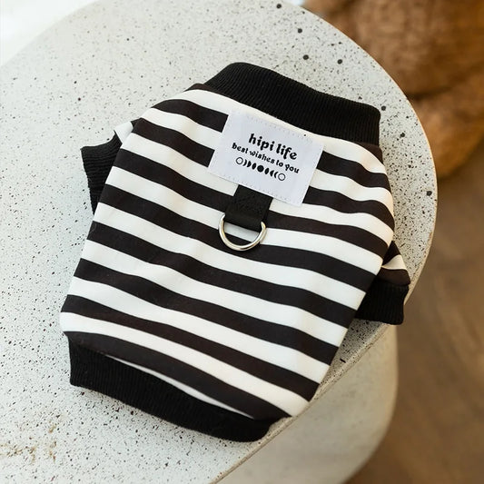 Dog Hoodies Striped Warm Winter Dog Clothes Pet Dog Coat with D-Ring Chihuahua French Bulldog Dog Accessories Puppy Dog Costume