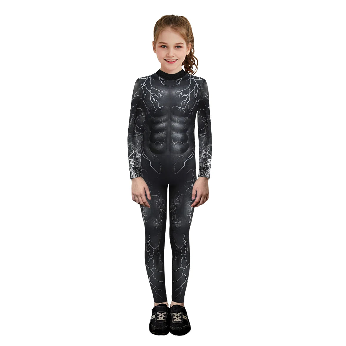 Halloween Children Movie Black Cosplay Costume 3D Print Funny Disguise Bodysuit Catsuit Holiday Party Zipper Carnival Jumpsuit