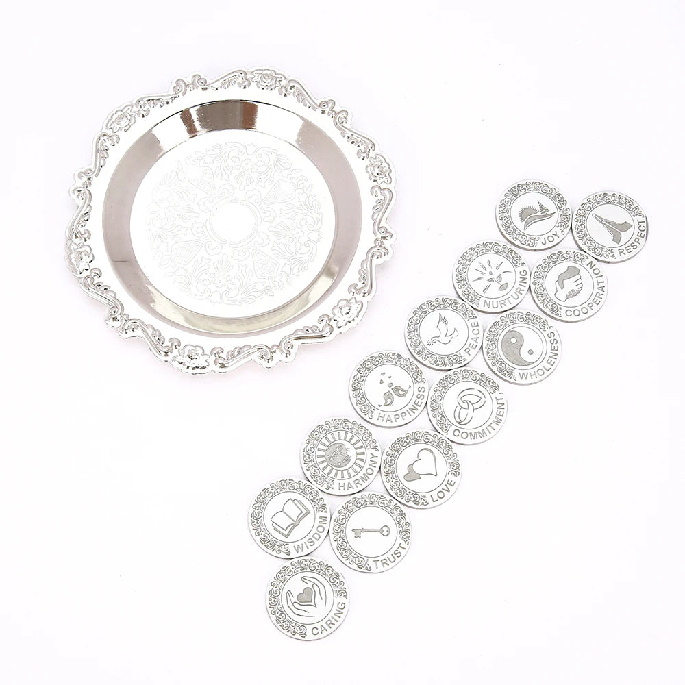 Custom Wedding Arras with Round Plate Matrimony Ceremony Arras De Boda Gift Set Mexican Wedding Accessories for Ceremony