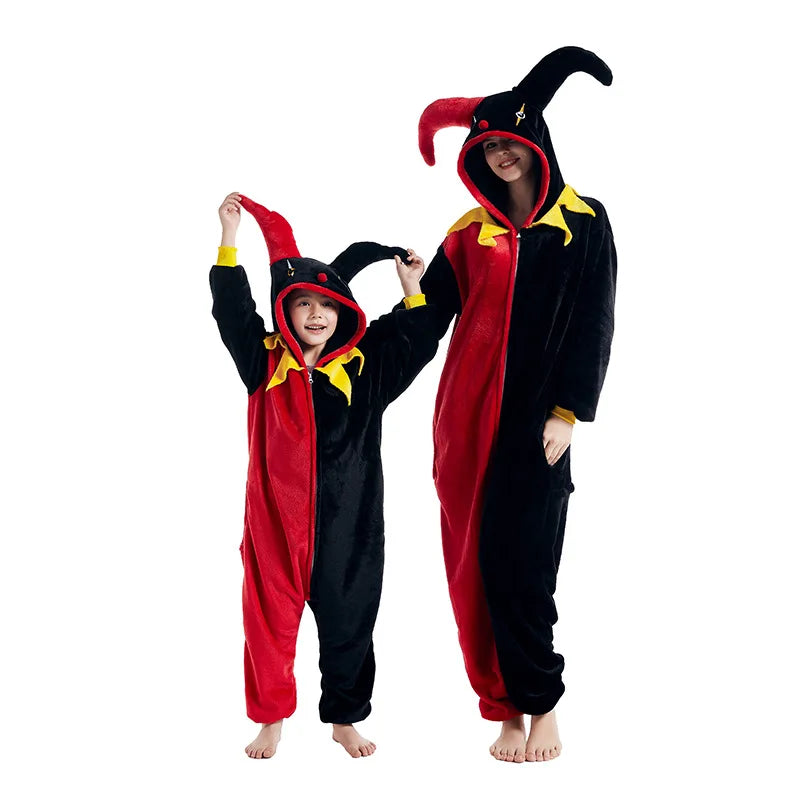 Animal Cosplay Overalls Kigurumi Cat Costume Halloween Carnival Stage Performance Role Play for Adults Kids Clothes Party Set