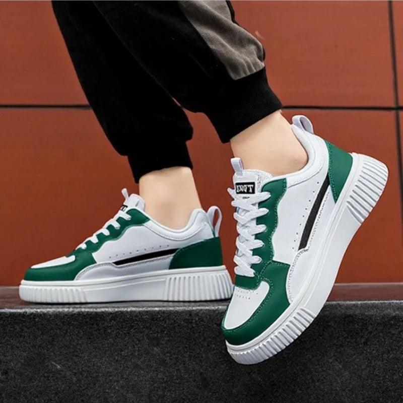 YRZL Fashion Leather Men Casual Shoes Lightweight Running Shoes Platform White Sneakers Outdoor Breathable Sport Shoes Shoes