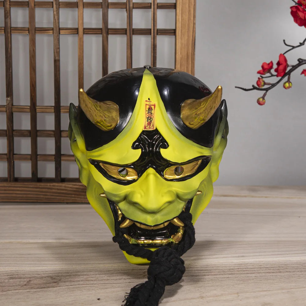 Halloween Prajna Mask Horror Mask Cosplay Costumes Japanese Demon Ghost Mask Party Carnival Comic-Con Masquerade Props Gift