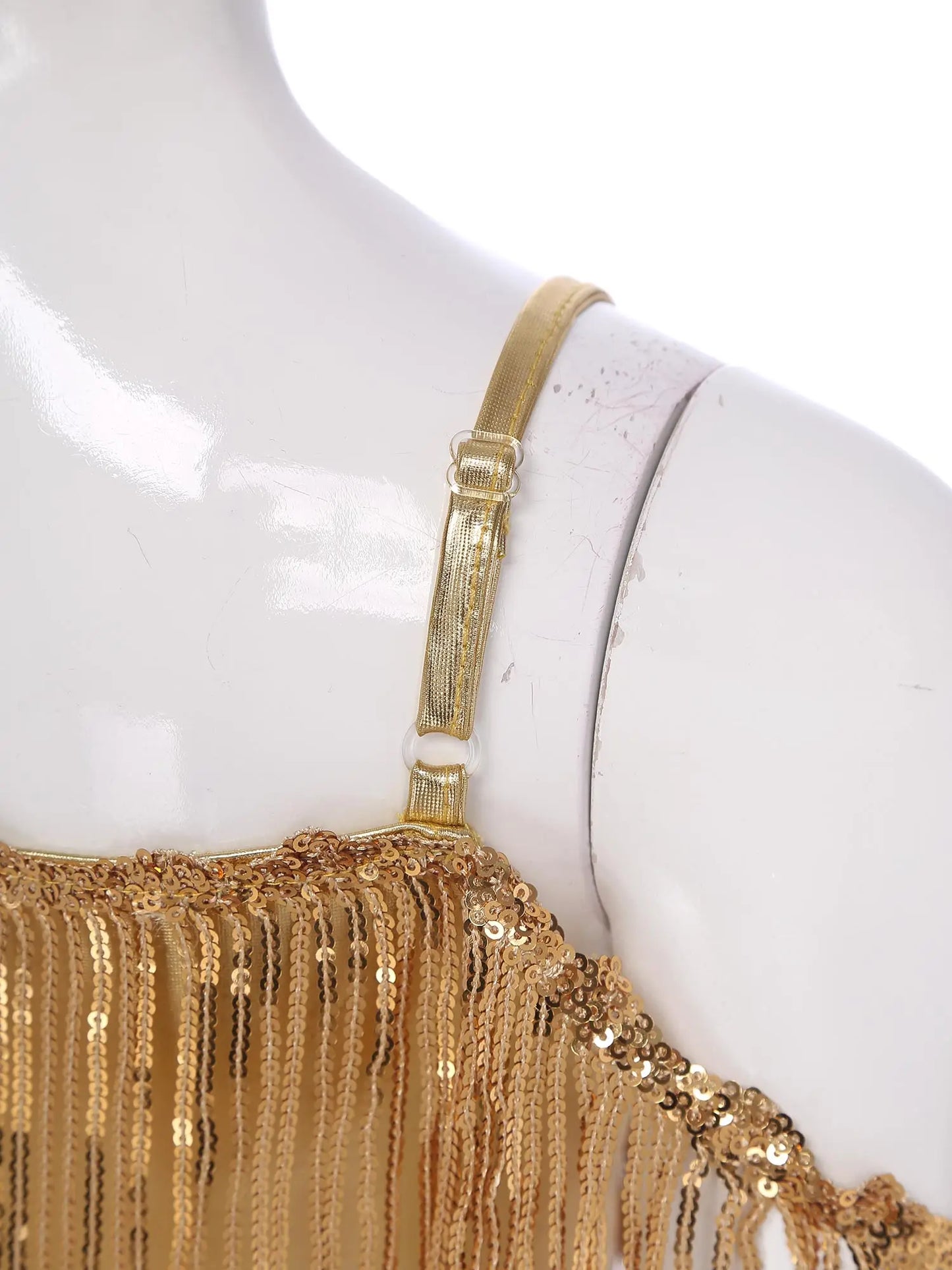 Shiny Halloween Hippie Costume for Kid Girls Sleeveless Sequins Tassels Disco Outfit 70s 80s Prom Flare Jumpsuit Party Costume