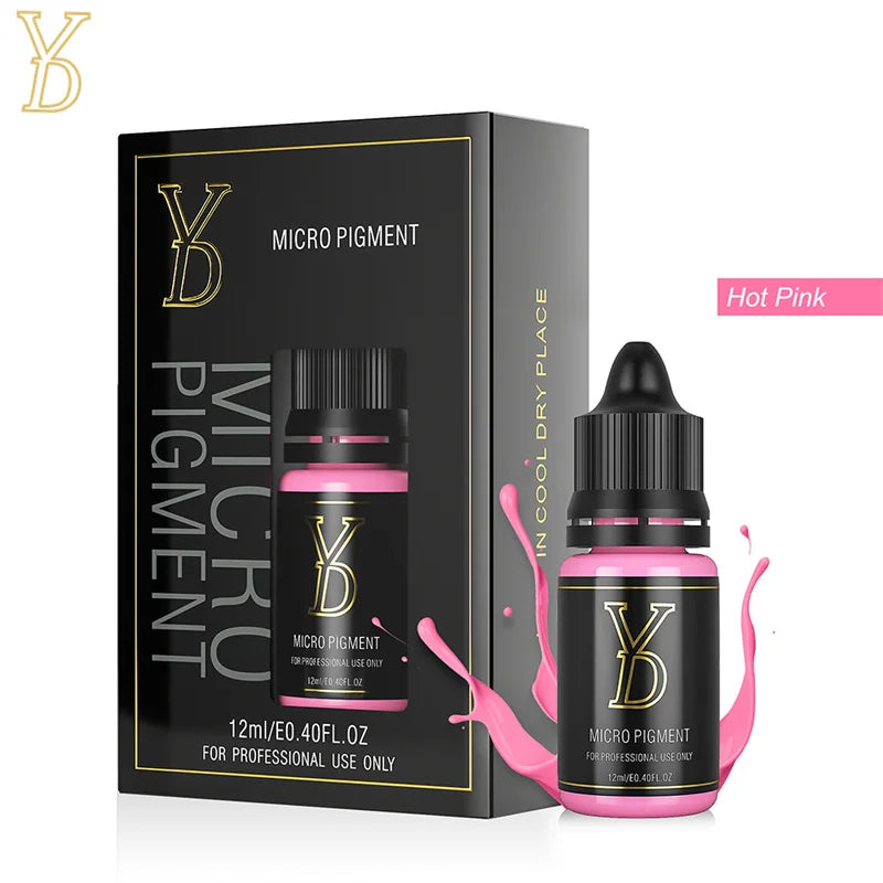 YDPMU 15 Colors Liquid Lip Pigment Tattoo Ink Professional Permanent Makeup Micropigmentation Beauty Lips Cosmetic Supply 12ML