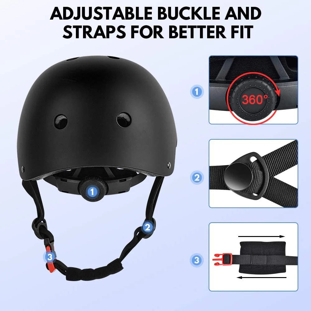 Bike Helmet Ventilation & Adjustable Toddler Helmet for Kids/Youth/Adut -  Multi-Sport Helmet for Skateboard Roller Skateing
