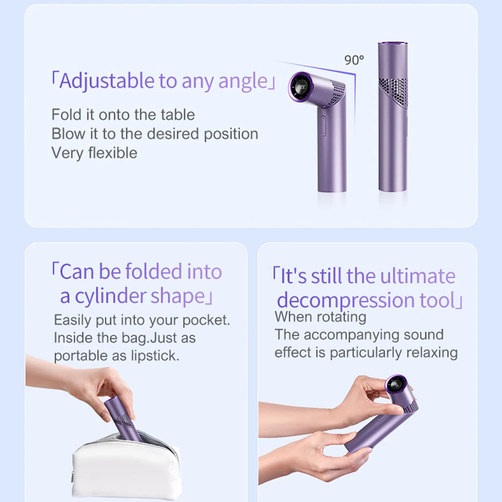 Portable Mini USB Travel Fan Lipstick Fan High-Speed Multifunctional Handheld Neck Hanging Desktop Fans