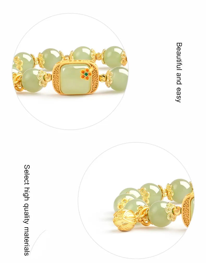 Elegant Temperament Jewelry Natural Hetian Jade Bracelet High Sense For Female Party Wedding Jewelry Gift