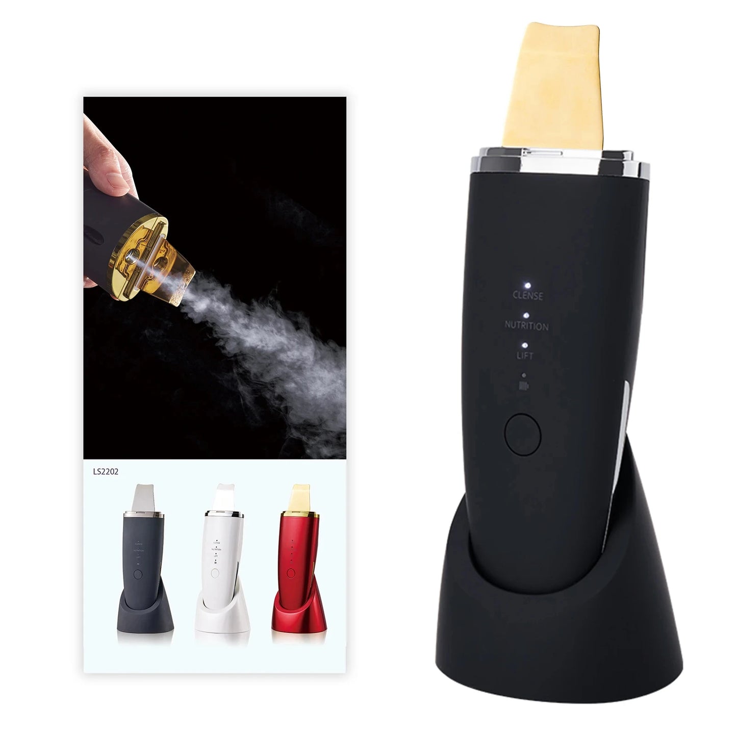 Ultrasonic Scrubber Blackhead Remover Deep Cleansing Scraper Face Exfoliator Acne Cleansing Scraper Face Lift Skincare Tools  Ve