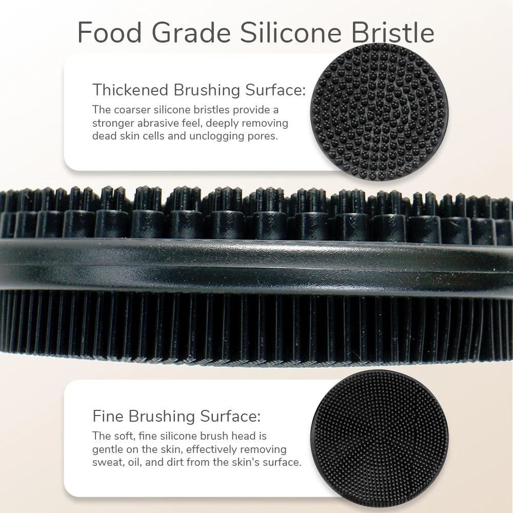 5pc Soft Silicone Exfoliating Brush Cleanser Manual Body Cleansing Body Care Scrubber Shower Gentle Massage Bath Brush For Men