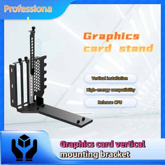 Teucer Vertical GPU Mounting Bracket PC Graphics Card Holder PCI-E 3.0/4.0 x16 Anti-interference Flexible 90° Extension Cable