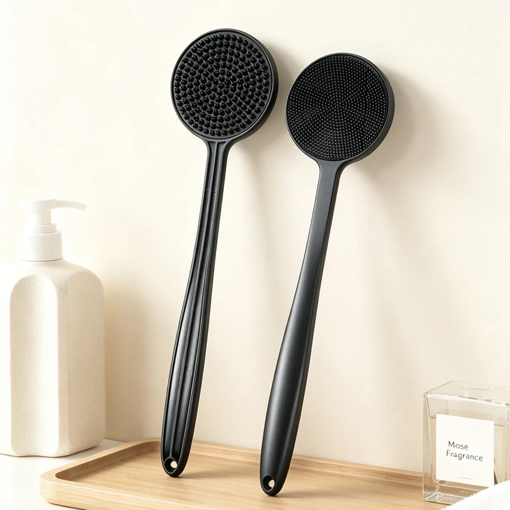 5pc Soft Silicone Exfoliating Brush Cleanser Manual Body Cleansing Body Care Scrubber Shower Gentle Massage Bath Brush For Men