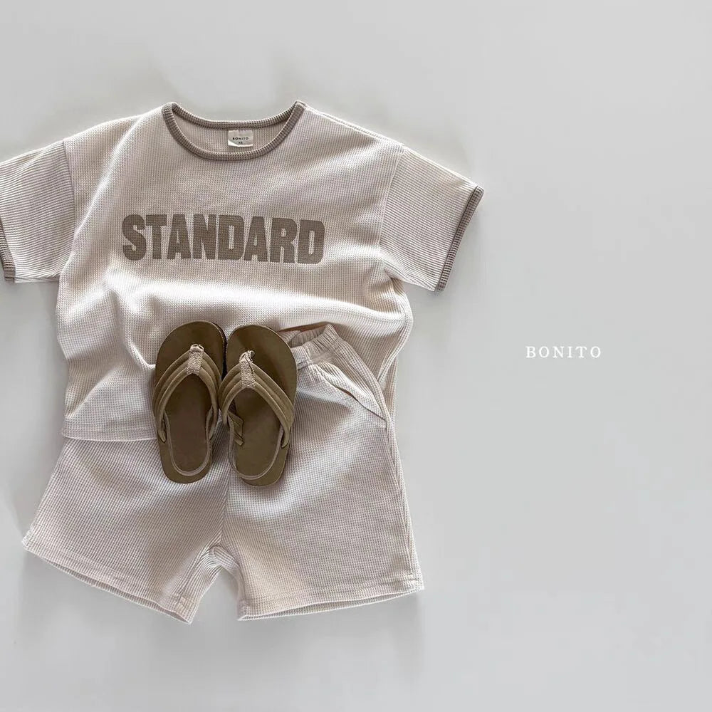 2025 Summer New Baby Short Sleeve Casual Sports Clothes Set Infant Girl Letter Print T Shirts + Shorts 2pcs Suit Toddler Outfits