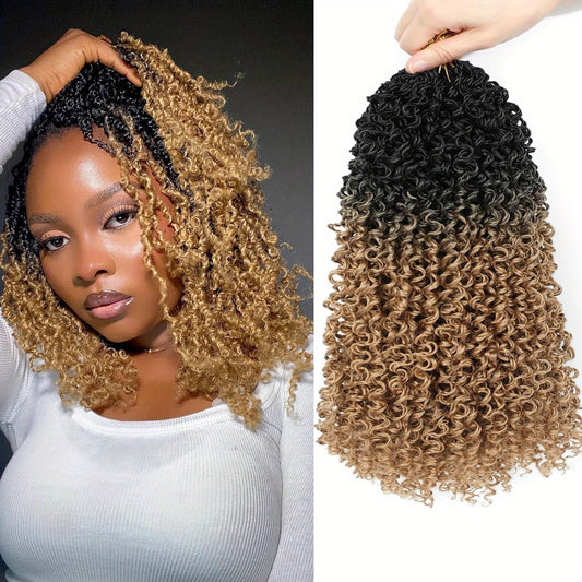 1 Pack 10 Inch Pre-Looped Yanky Twists Crochet Synthetic Braids Hair Textured Hairstyle, Elegant Hairstyle Easy Application