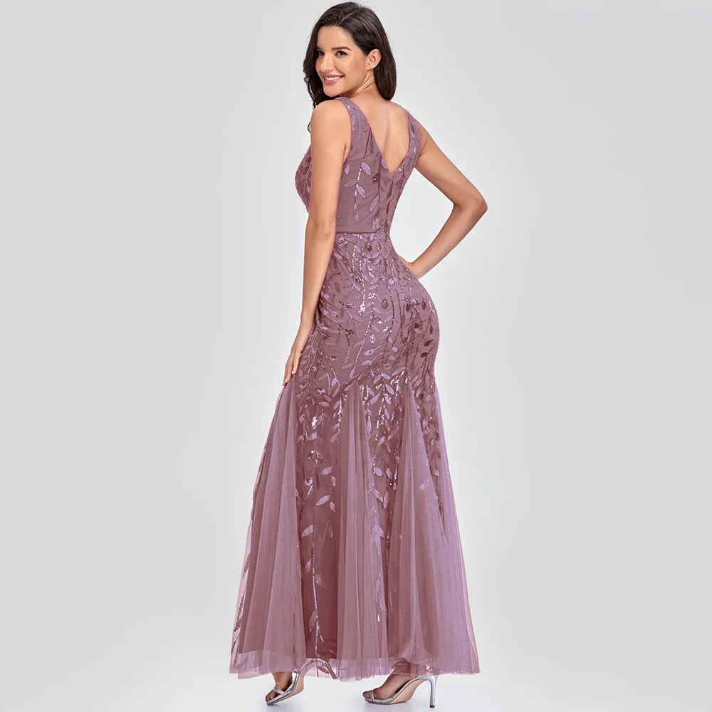 Sexy vintage Maxi Sequin cocktail Dress bridesmaid Prom Dresses for Women Casual Party Long sleeve club Bodycon Dress vestidos